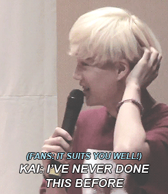 blondejongin:talking to fans about his blond hair