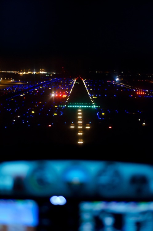 Runway at night