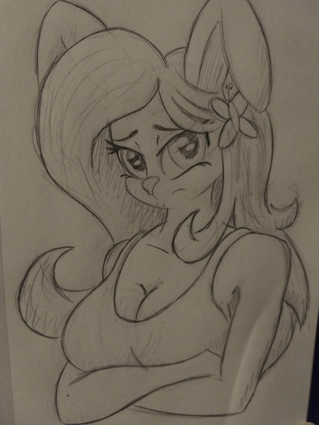 30minchallenge:It looks like fluttershy is in touch with her animal side with two