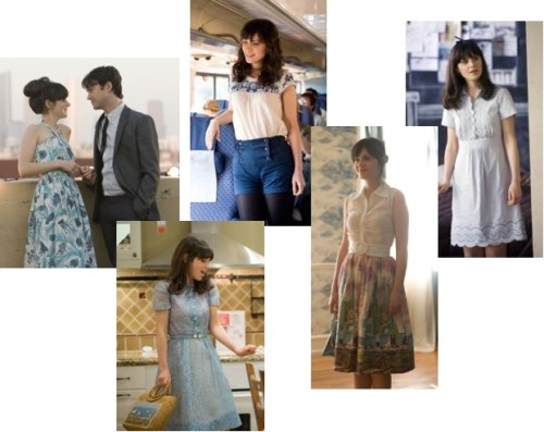 I just noticed how much of Zooey Deschanel’s wardrobe in 500 Days of Summer is very 50s housew