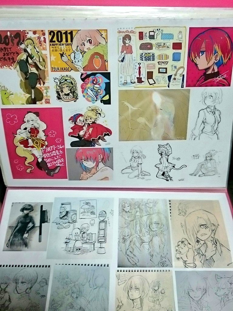 tsukikage623:  創作の過去絵をまとめて、自分用の資料にしてみました。これからの制作の役に立てば良いなー