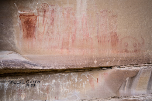 MS Pictographs 1, Emery County, UT. Some interesting but faded pictographs that look to be mostly Ba