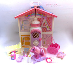 cutevintagetoys:  This precious vintage G1 My Little Pony Lullabye Nursery NEAR COMPLETE Playset is now on sale on my Etsy Store here.   ✰Shipping: Worldwide!✰  ❤Cute Vintage Toy Shop❤  Omg I want this so badly 😭😭😭