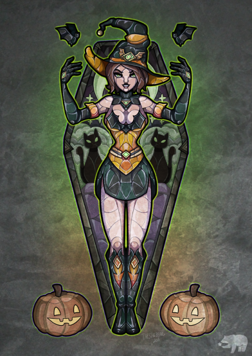 Stained Glass XXIX.Bewitching Evie in stained glass style.  Evie © Hi-Rez, PaladinsMade in krita, an