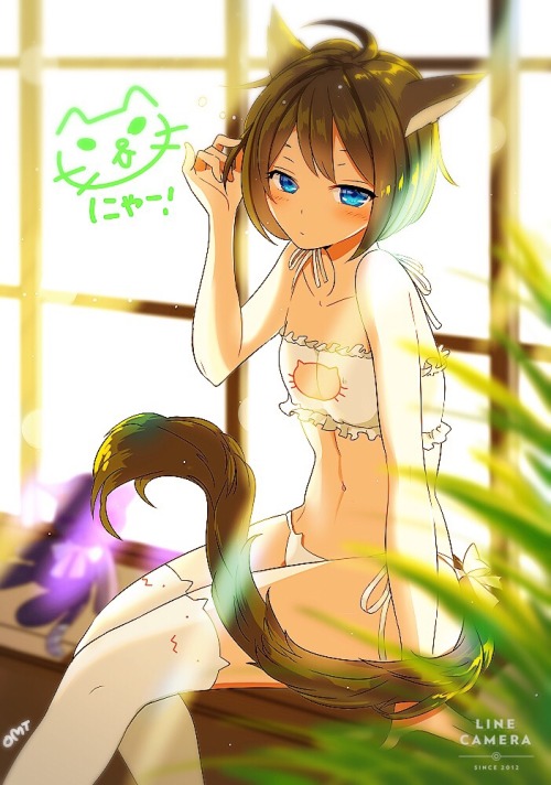 little-miss-ayumi: lewd-lounge: Pettanko Cat Lingerie set requested by @mexiwolf All art is s