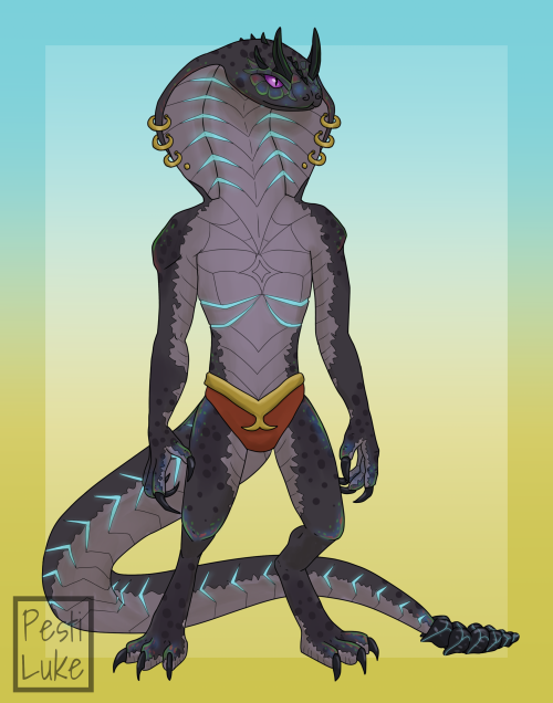 Skycaller Hissek, my new Sethrak oc! He’s a Sethraliss devout. (Please do not tag as Kin/ID/me.)