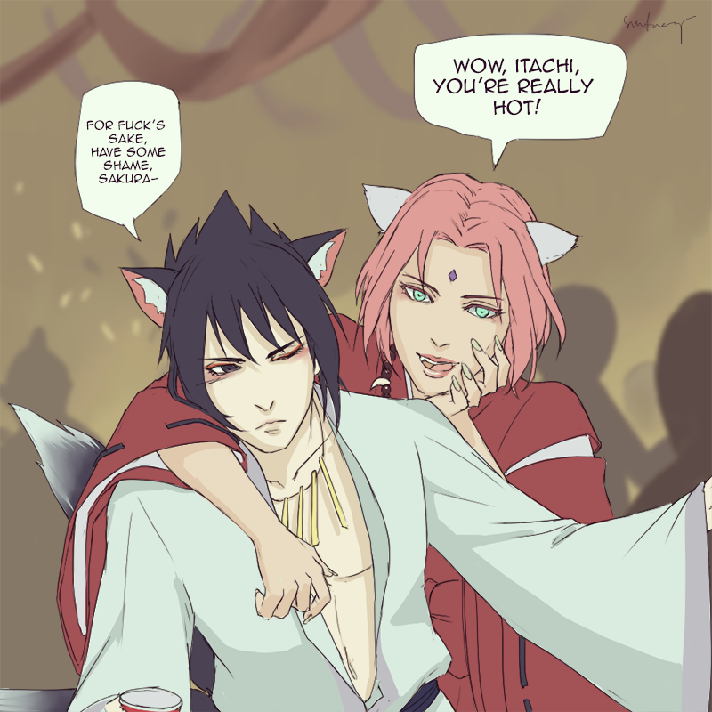 surfacage:  in which itachi and shisui actually arrive at the halloween party, and