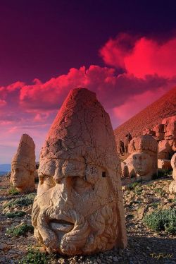 Ruins On Mount Nemrut, Turkey, Burial Site Of Kings, Date From The First Century