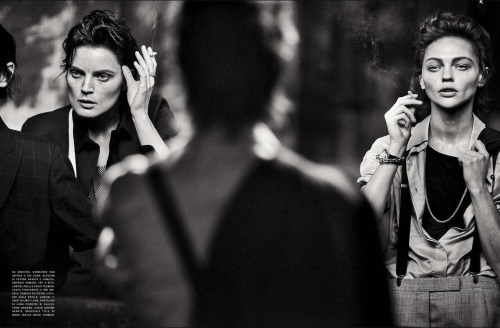 girls-will-be-boys: Lunch In Brooklyn Vogue Italia May 2015 Photographer: Peter Lindbergh Stylist: C