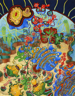 jtotheizzoe:  via staceythinx:  Biologically inspired work by Shoshanah Dubiner  Van Gogh viruses and psychedelic cells … oh my!