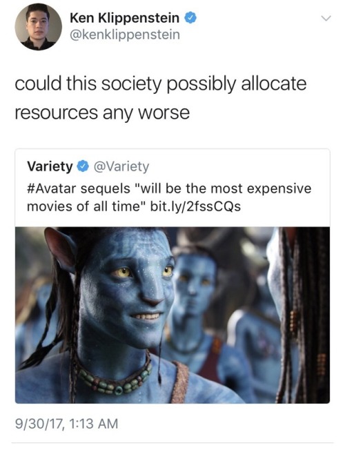 weavemama:we could literally rebuild Puerto Rico with all the money being spent on these unwanted ass movies