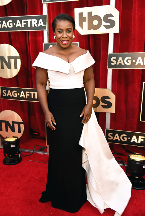 Uzo Aduba attends The 23rd Annual Screen Actors Guild Awards at The Shrine Auditorium on January 29,