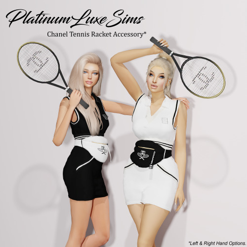 xplatinumxluxexsimsx: | Chanel Tennis Racket Accessory + Poses |Now on my Patreon! • Left & Righ