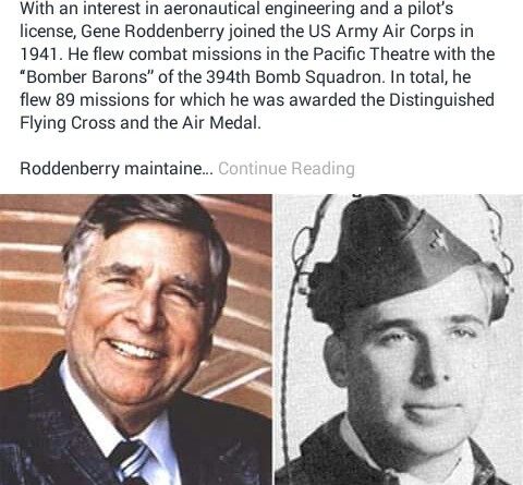 Gene Roddenberry, pilot and military man! Thankful for his service and for making his mark on the Sc