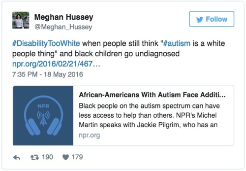 rampyourvoice: dailydot: #DisabilityTooWhite calls out media for not depicting disabled POC Visibi