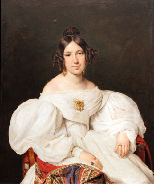 Portraits by Ferdinand Georg Waldmüller; Frau Von Stadler, 1835Therese Löffler and  Louise Mayer bot