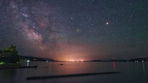 The Milky Way over Flathead Lake’s night sky 