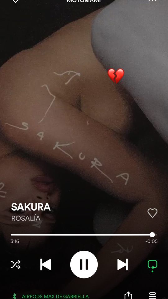 spotify screenshot: Sakura by Rosalía