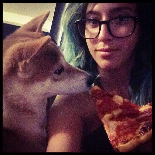 Missed her so much that I&rsquo;m sharing my pizza. #pizzaistruelove #decompression