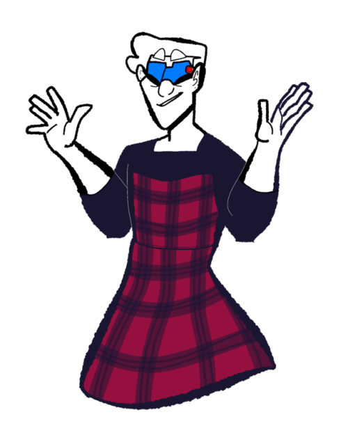 Chromedome and Rewind for the clothes art prompt! I love doodling plaid?? And I’ve never doodled the