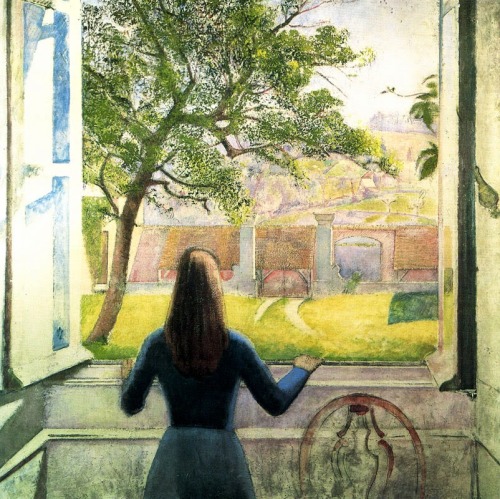 Young Girl at a Window  -   Balthus  1957French  1908-2001Oil on canvas, 63 x 63 &frac34; in. (160 x