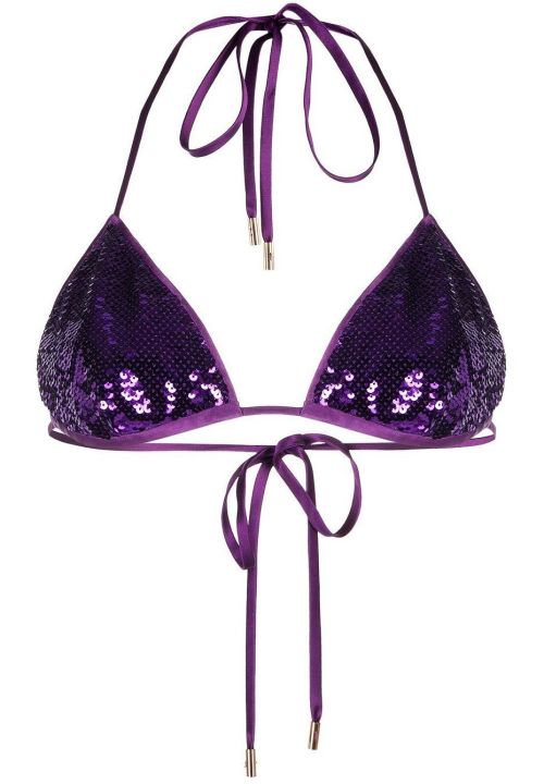  Tom Ford | Liquid Sequins Bra • in amethyst sequins + silk satin | Spring Summer 2022