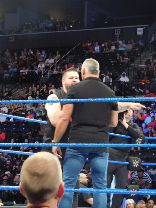 kaitlynwwefan: Kevin and Shane at the beginning of SmackDown tonight