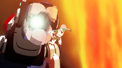 ineveryreality:6x01 / 7x13 - allura and keith jumping out of their lions to save their mans