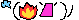 angry kaomoji with fire and steam