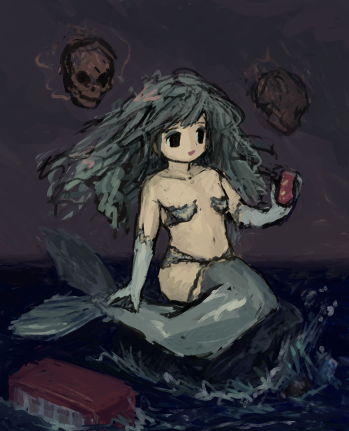 petday: mermaid enjoys a soda