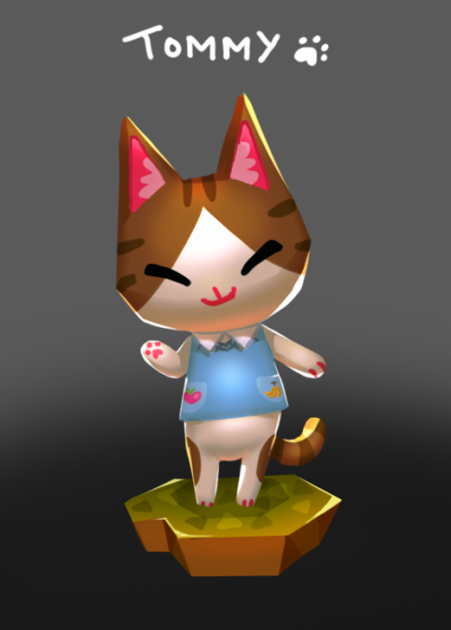 noblenabi:Animal Crossing version of my cat Tommy! he would be lazy type and his catchphrase “MYAAAA