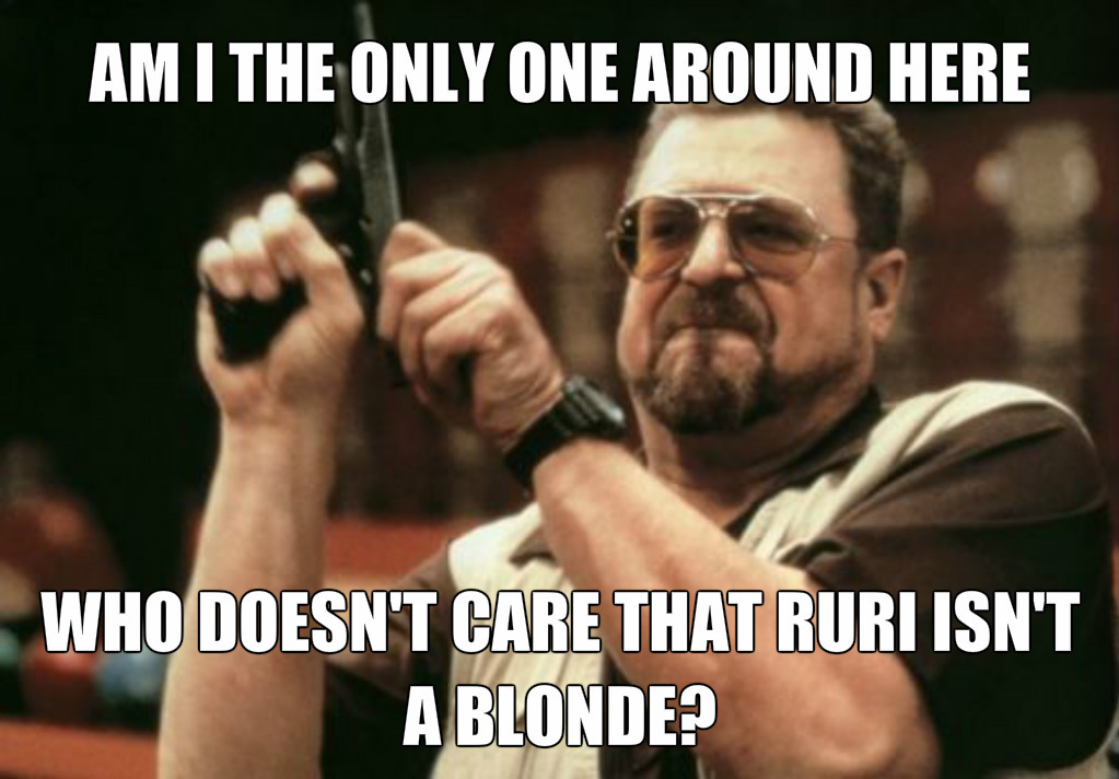 weirdgirlincoming:  Why are so many people upset that Ruri isn’t blonde? Was there