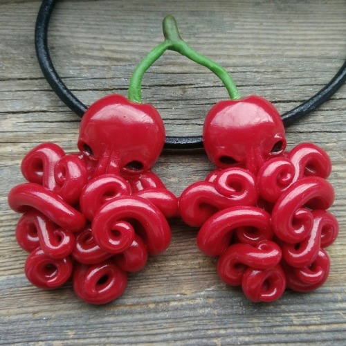 sosuperawesome:Fruit Cthulhu PendantsOCTOrine on EtsySee our #Etsy or #Octopus tags