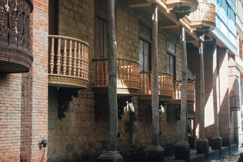 Vintage balconies.Las Casas Filipinas de Acuzar. Bagac, Bataan. 2017