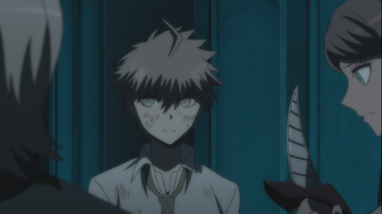 I just love the stares Naegi gives to Mitarai after having learned of the brainwashing videos