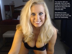 You may live with your keyholder, but if you want to see her undressed, you still have to log in from the next room, just like everyone else. She thinks it&rsquo;s funny because she knows you are the only man in her chat room not masturbating.