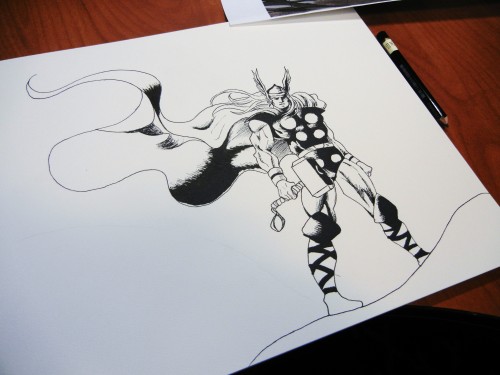 wip shot of my Thor drawing