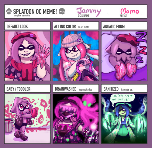 found a neat splatoon oc meme on twitter and decided to partake! jammy’s fun to draw (template link 