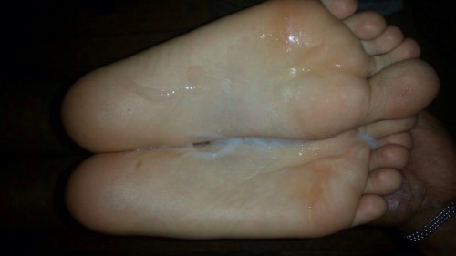 cummy-soles-feet:  Mmmm my cum on a friend’s adult photos