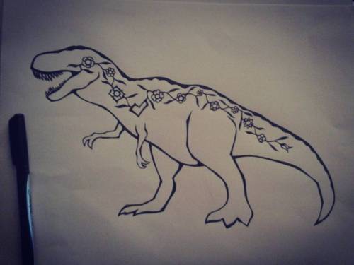 dontlookatmeiamgarbage: baapi-makwa: ojibwesaurus rex @shittydinosaurdrawings do u often adorn ursel