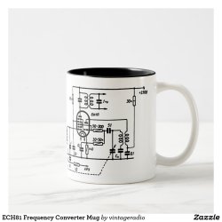 ECH81 Frequency Converter MugDesigned for old radio fans. Every purchase will support the blog.