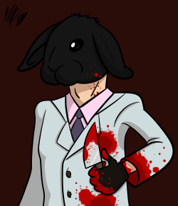 My rabbit was looking creepy and he inspired me.