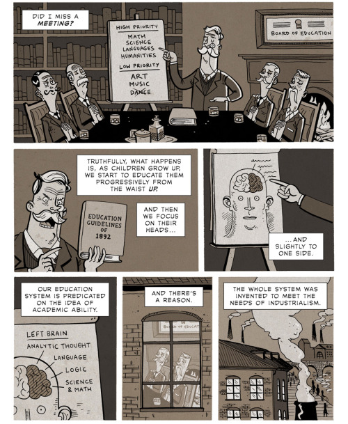 surfergirlsam:  zenpencils:  SIR KEN ROBINSON: Full body education  Thanks for the feels  Powerful worlds.PS: I also love how, in the end, the teacher and (supposedly) the school principal are sitting next to his father.