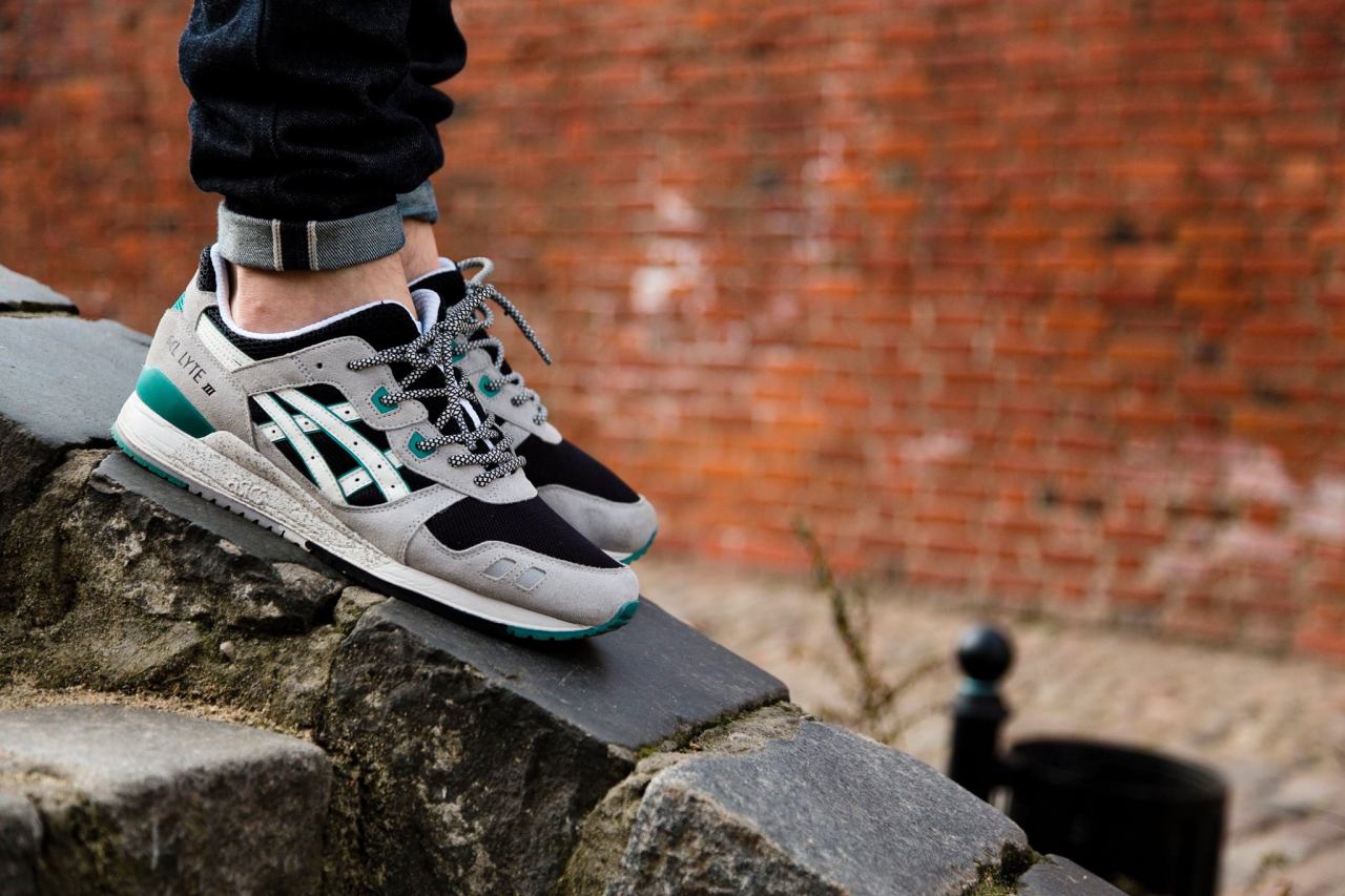 asics gel lyte iii black grey mint