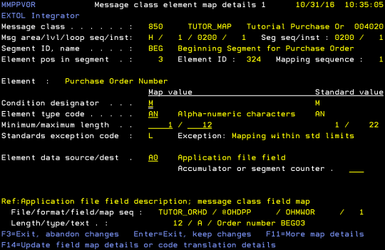 cleo extol integrator mapping substring to element message class element map details 1