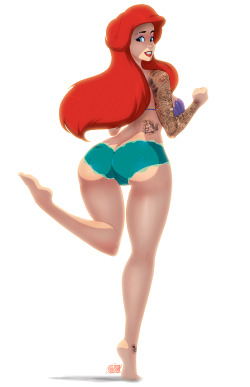 tovio-rogers:   ♫♪~Legs are required for…jumping, dancing~♪♫ ariel commish. was fun.  