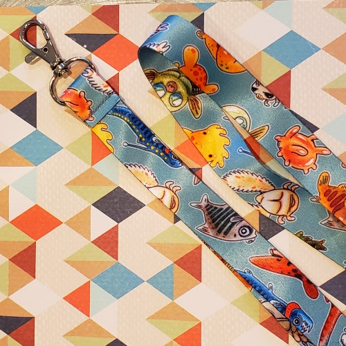 Lanyards now on Etsy! 18″ long with a metal clasp and a double sided printed smooth polyester 