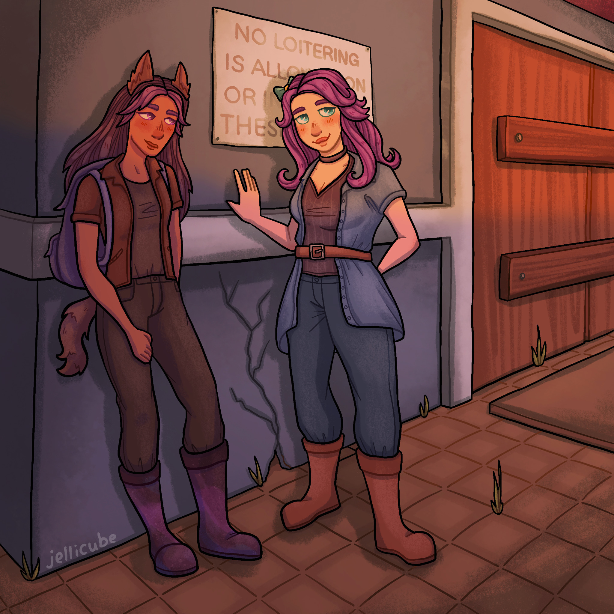 jellicube:‪abigail from stardew valley with my farmer, brandy!‬