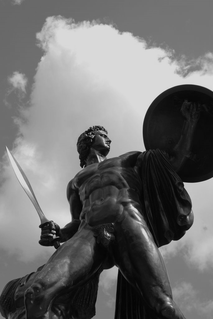 tiamhaidh:  &ldquo;And the son of Peleus pressed on in search of glory, spattering
