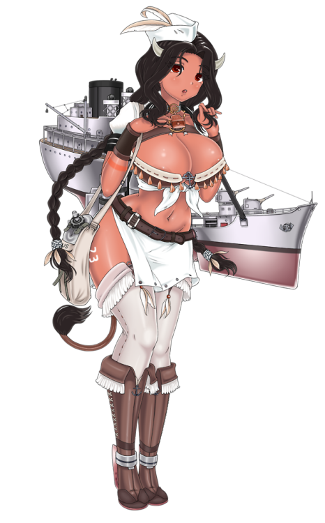 Custom shipgirl design for the USS Neosho, a Cimarron Class “Fast Fleet Oiler” (hull classification 